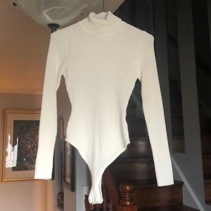 Better Be Ribbed Knit Turtleneck Bodysuit Sz M
